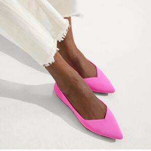 NIB Rothy's Pointed Toe Dragon Fruit Flats Sz 9.5